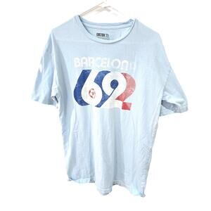 Custom77 Sz Large Light Blue Barcelona 62 Soccer T-Shirt